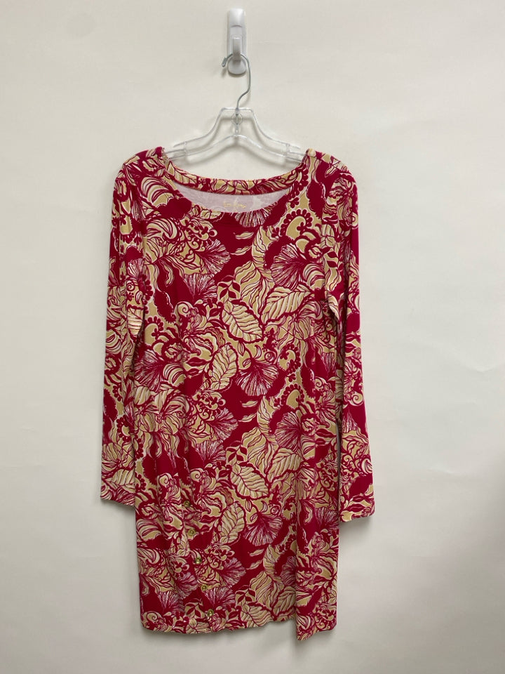 LILLY PULITZER Size M Red Beige Ladies Dress