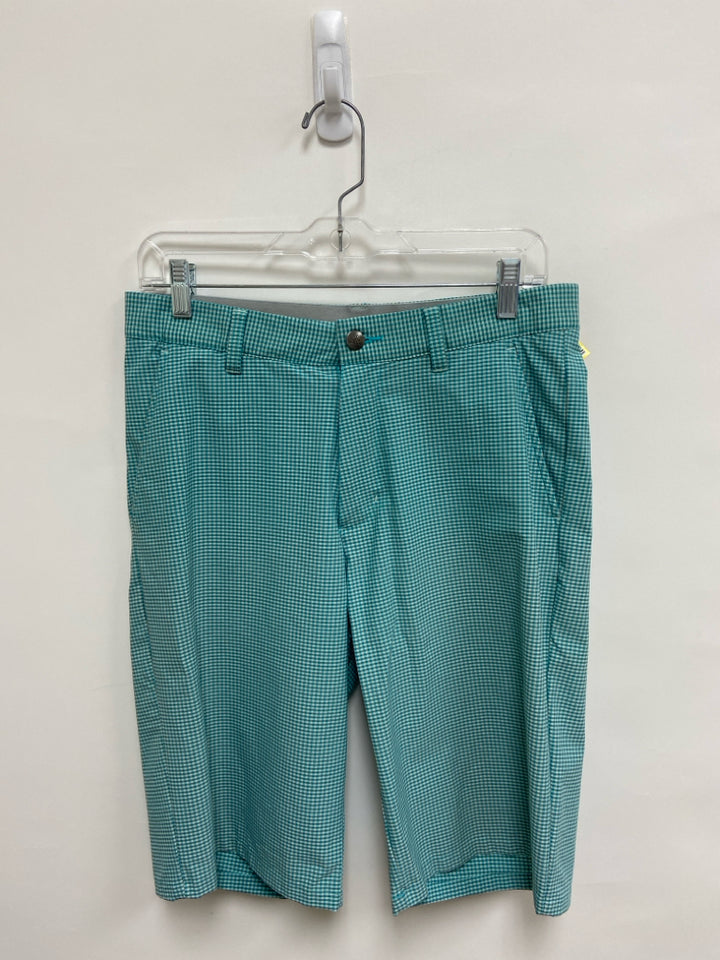Adidas Size 30 Aqua Gray Checkered Men&