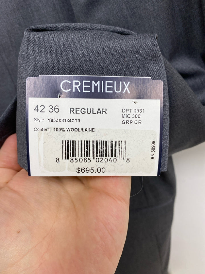 NWT Cremieux Size 42R Gray Wool Men&