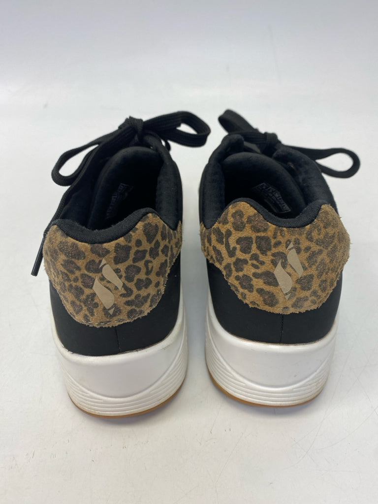 Skechers US Shoe Size 8 Black Lace-up Sneakers