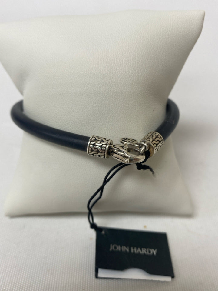 NWT John Hardy Black Silver Hammered Bracelet