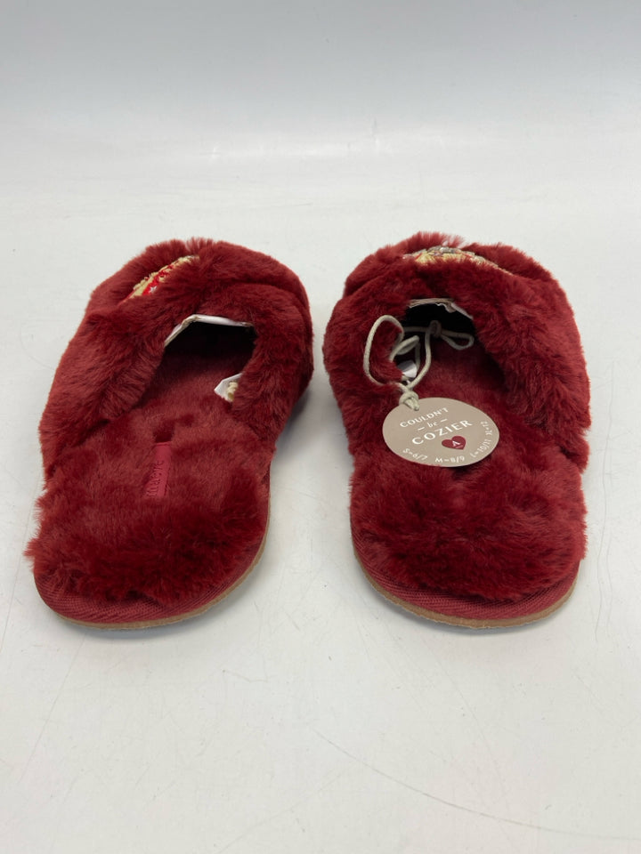 NWT Maeve  Size S Dark Red Gold Sequined Slippers
