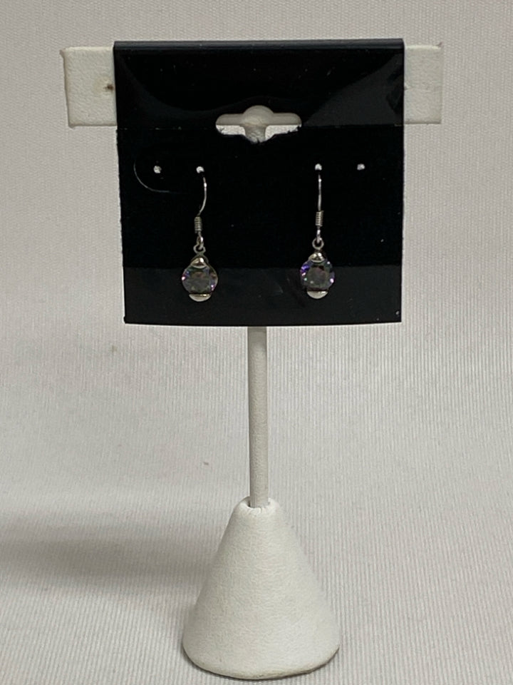 Silver Purple Oval(s) Earrings