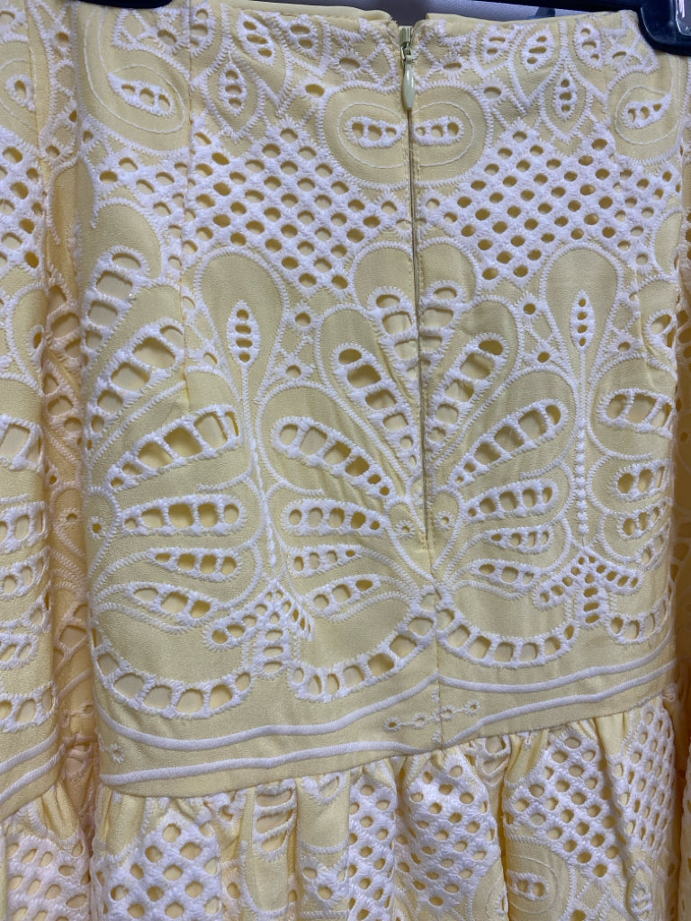 NWT Antonio Melani Size 6 Yellow White Embroidered Maxi Ladies Skirt