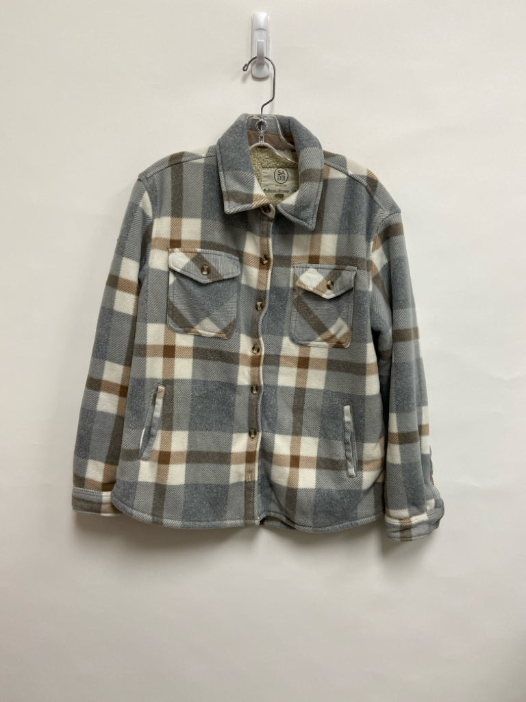 SAGE Size S Gray White/Brown Plaid Ladies Jacket