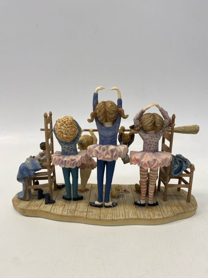 Pink/Purple Tan/blue Children Figurine