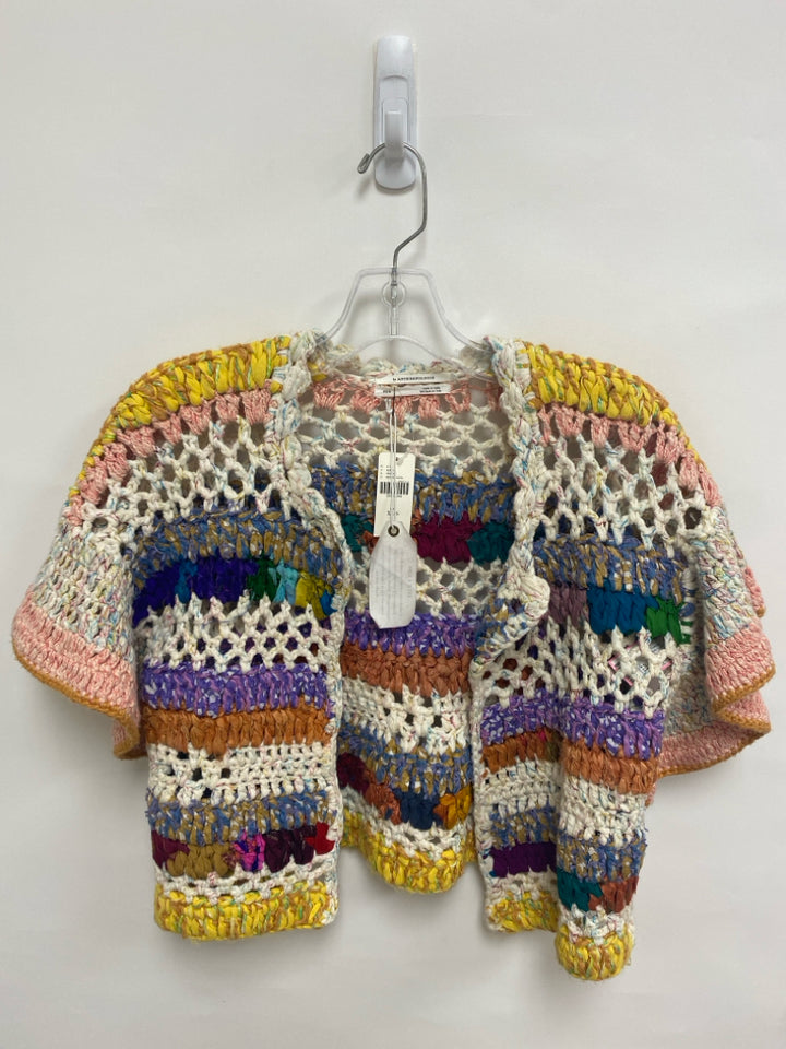 NWT Anthropologie Size XS Multi Color Texture Drape Crochet Ladies Sweater