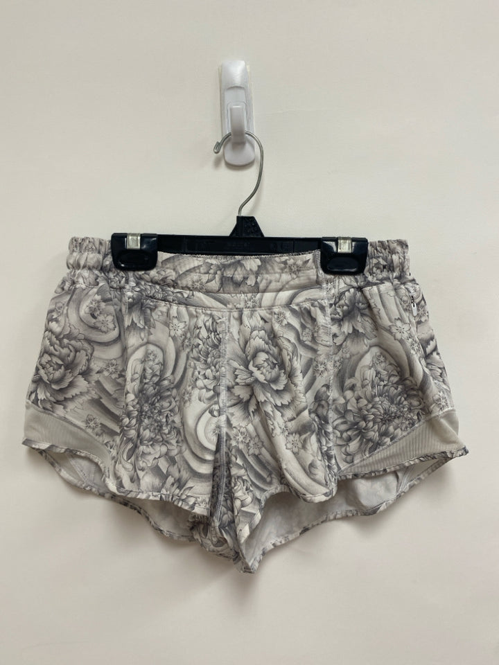 Lululemon Size 8 White Gray Floral Athletic Shorts
