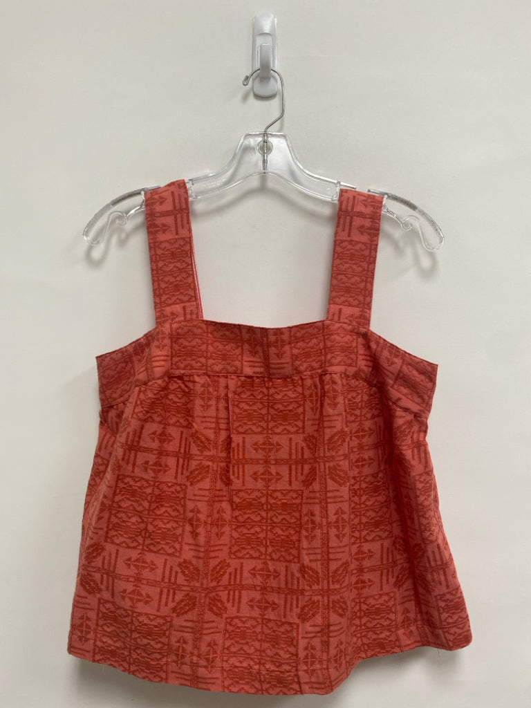 Anthropologie Size XS Coral Dark Coral Southwestern Sleeveless Ladies Top