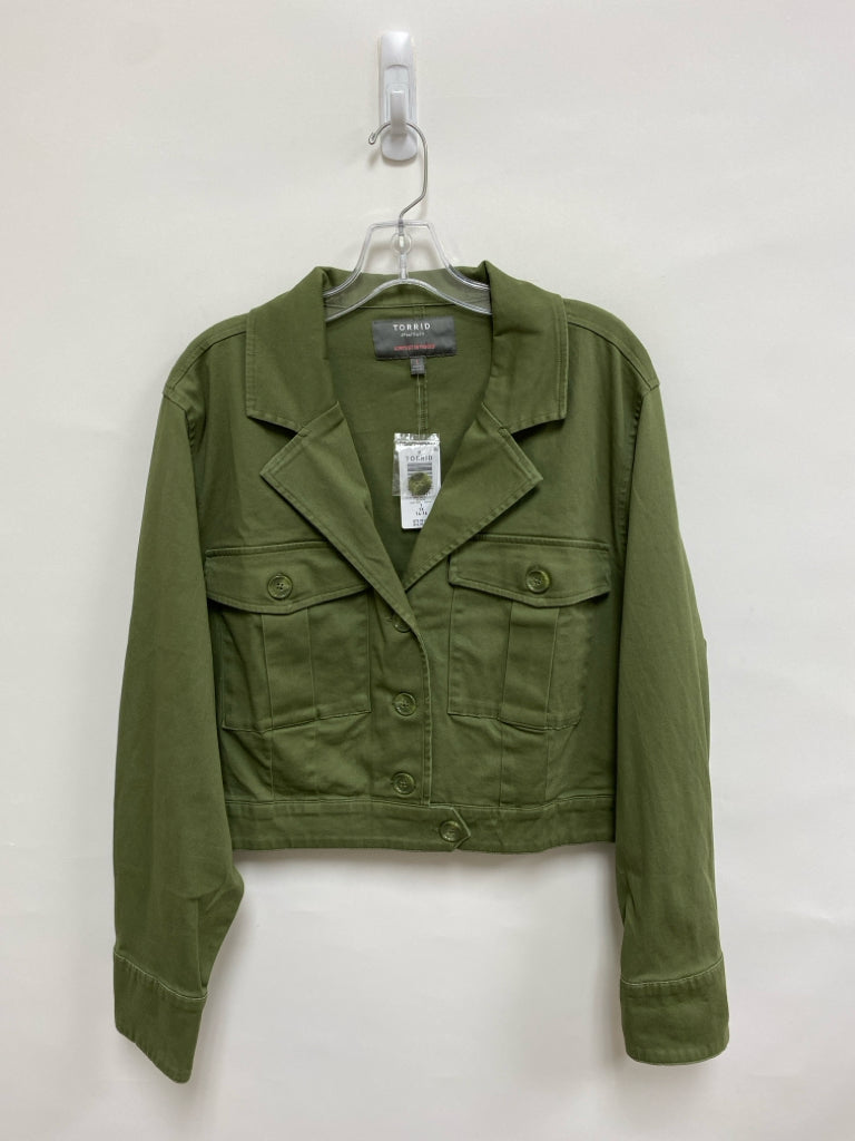 NWT Torrid  SIZE  1X Olive Green Button Down Plus Size Jacket