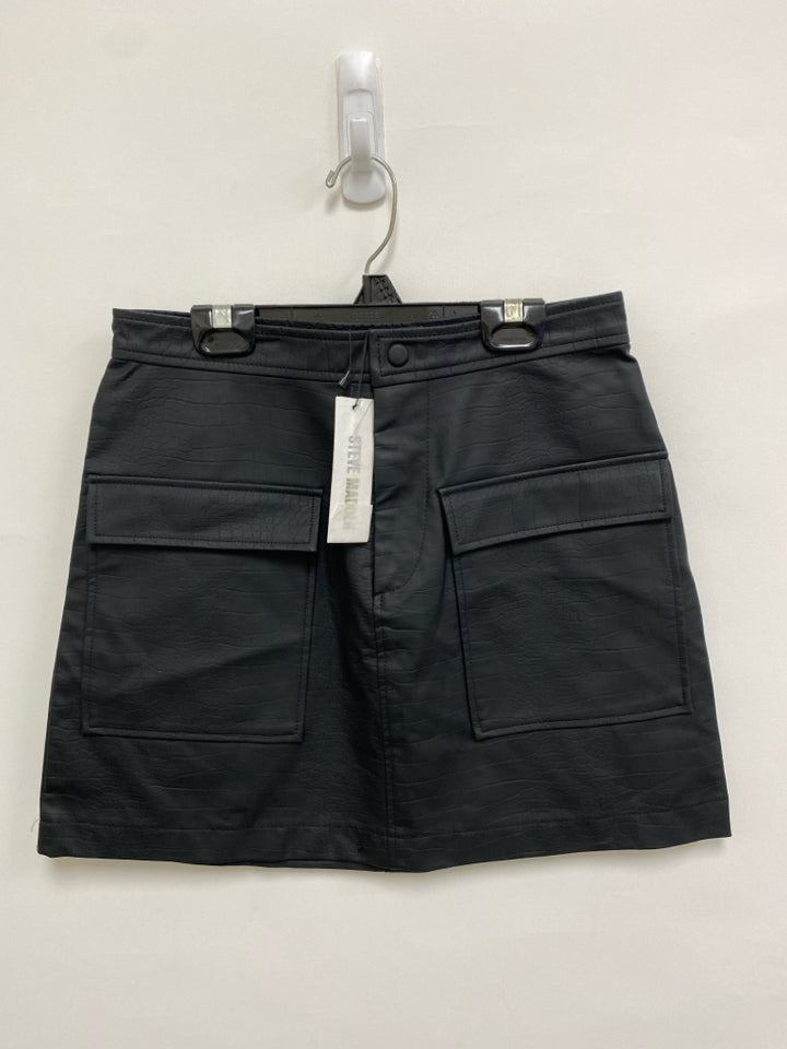 NWT Steve Madden Size 8 Black Pocket(s) Faux Leather Ladies Skirt