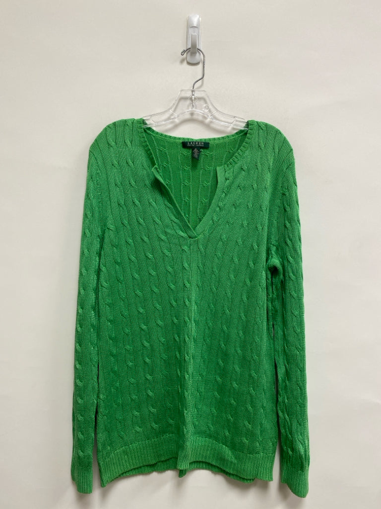 Lauren Ralph Lauren Size XL Green Cable Knit Ladies Sweater