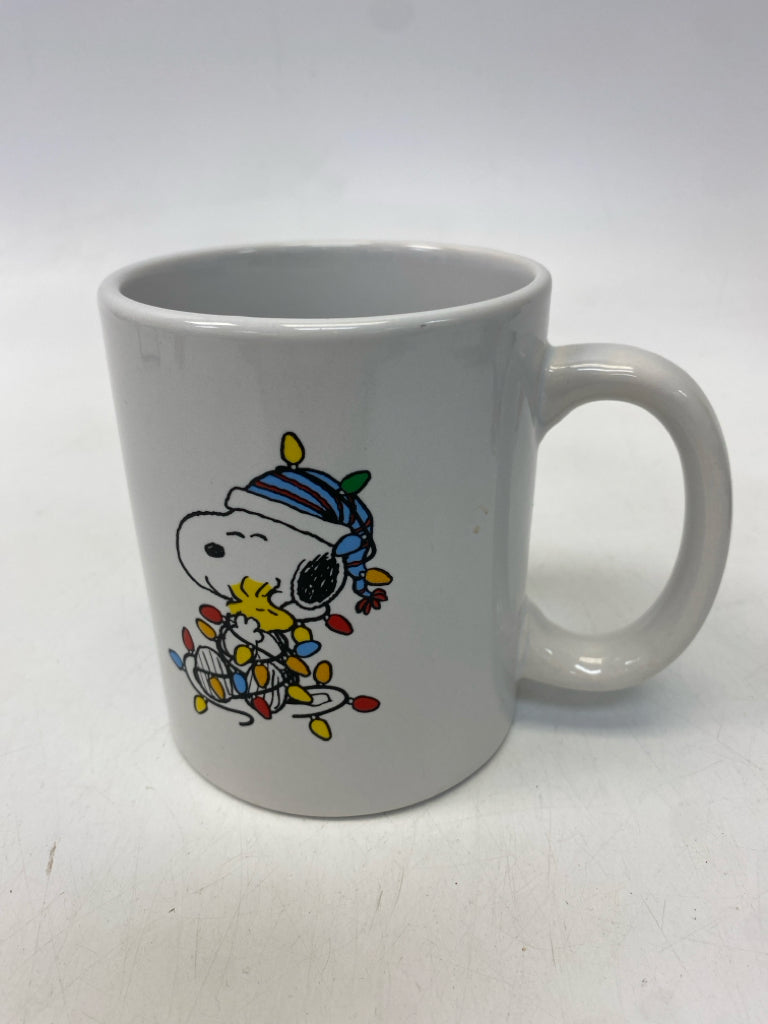 White Multi Color Snoopy Ceramic Coffee Mug