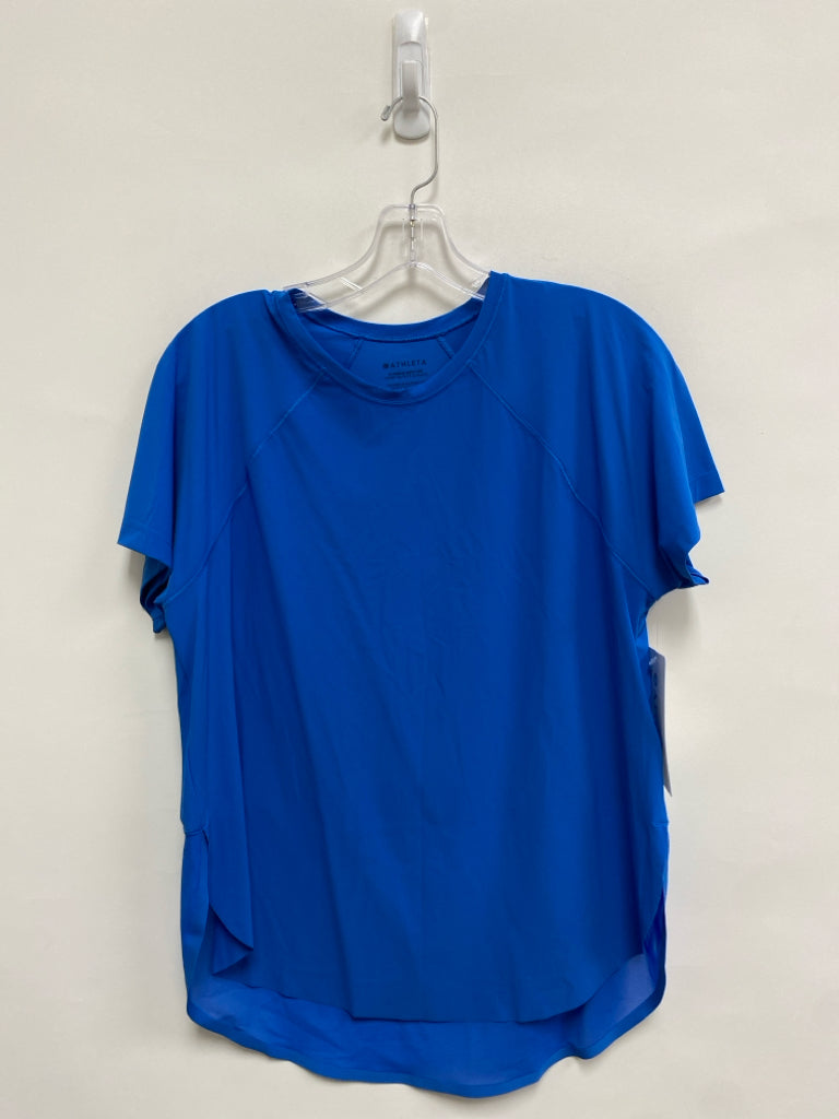NWT Athleta Size M Blue Short Sleeve Athletic Top