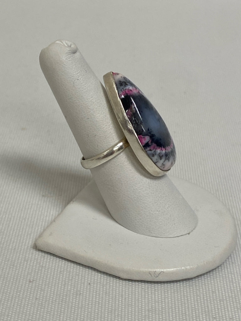 Multi Color Silver Teardrop Ring