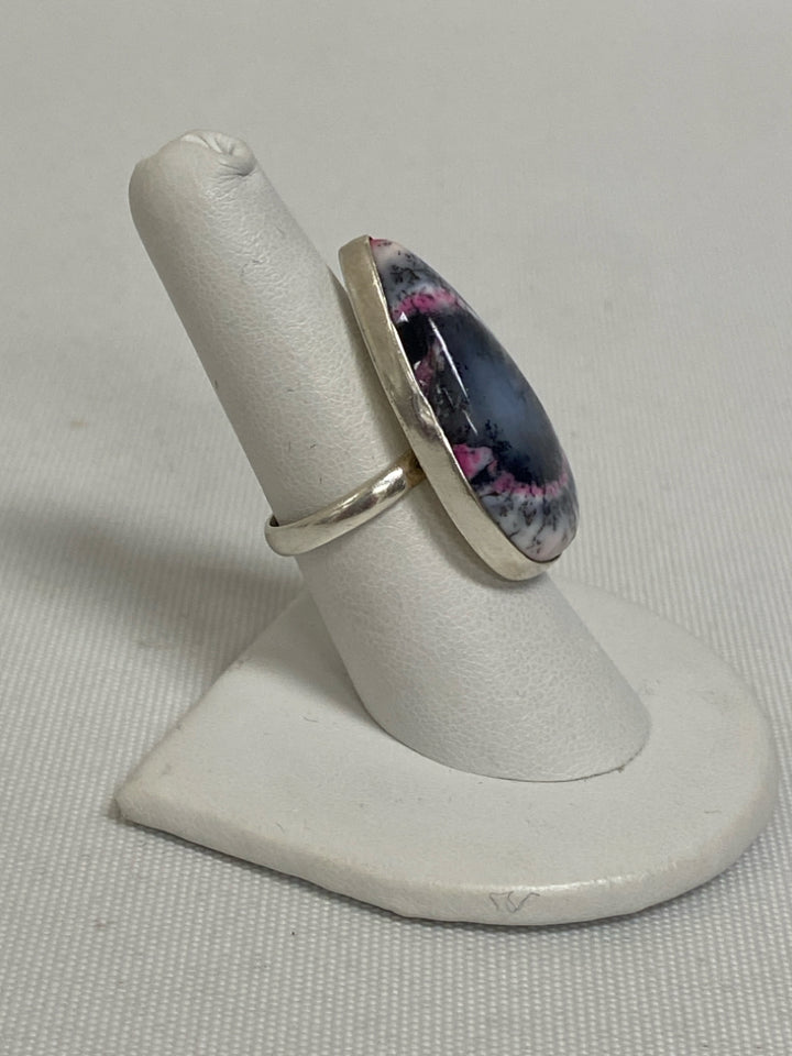 Multi Color Silver Teardrop Ring