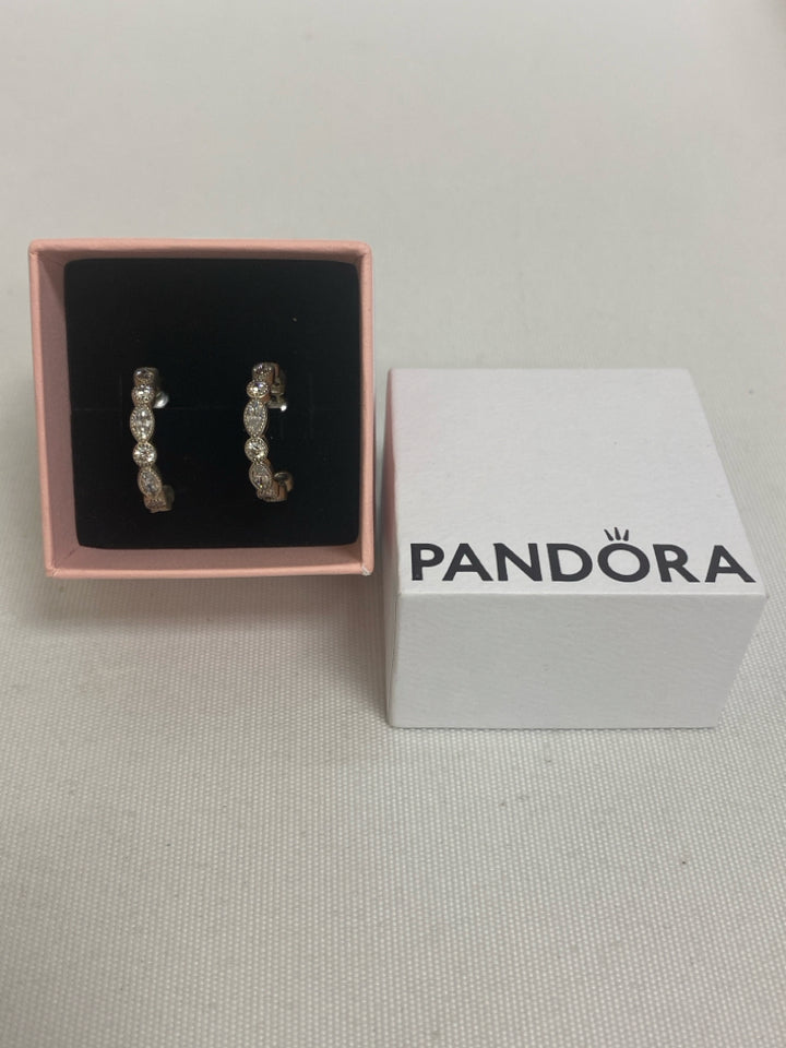 Pandora Silver Clear Jeweled Earrings