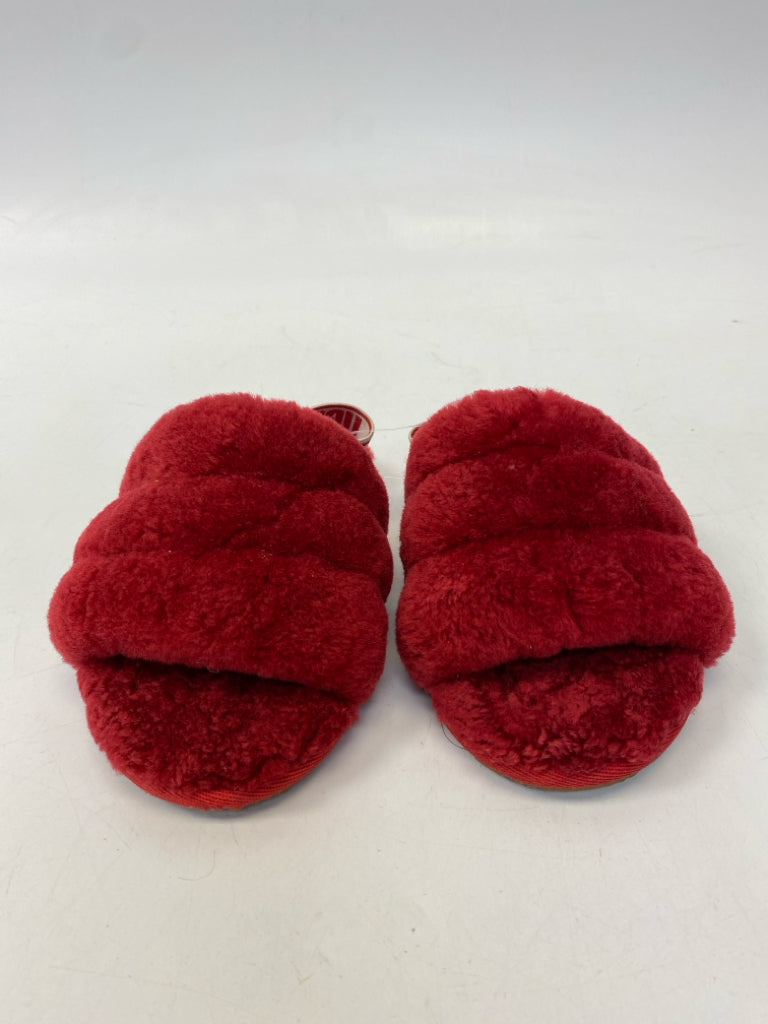 UGG SIZE 10 Dark Red Fuzzy Girl&