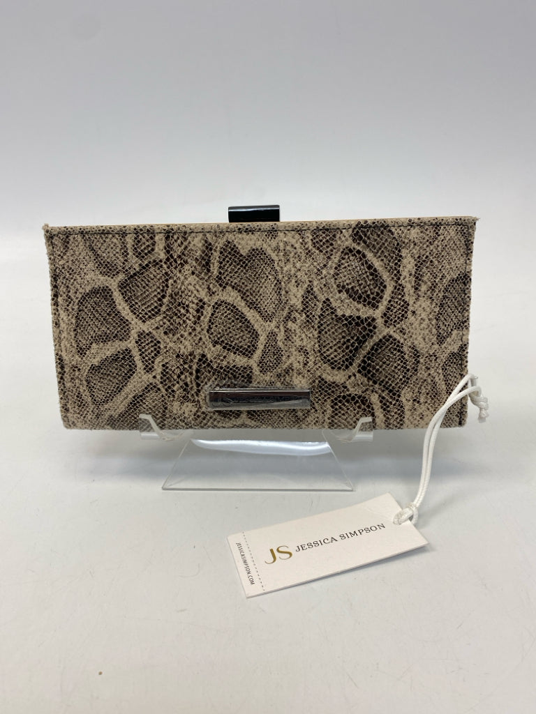 NWT Jessica Simpson Brown Tan Snakeprint Wallet