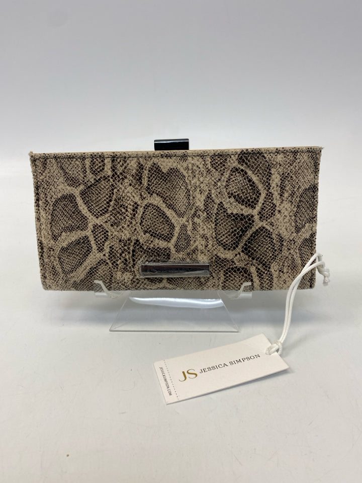 NWT Jessica Simpson Brown Tan Snakeprint Wallet