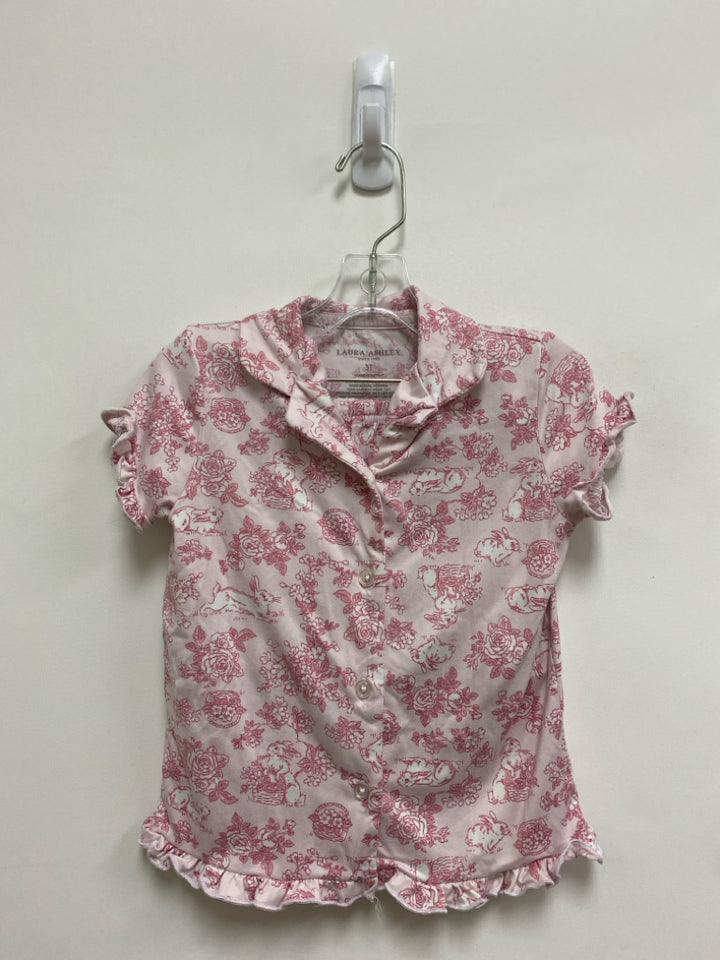 Laura Ashley SIZE 3T Pink White Bunnies Girl&