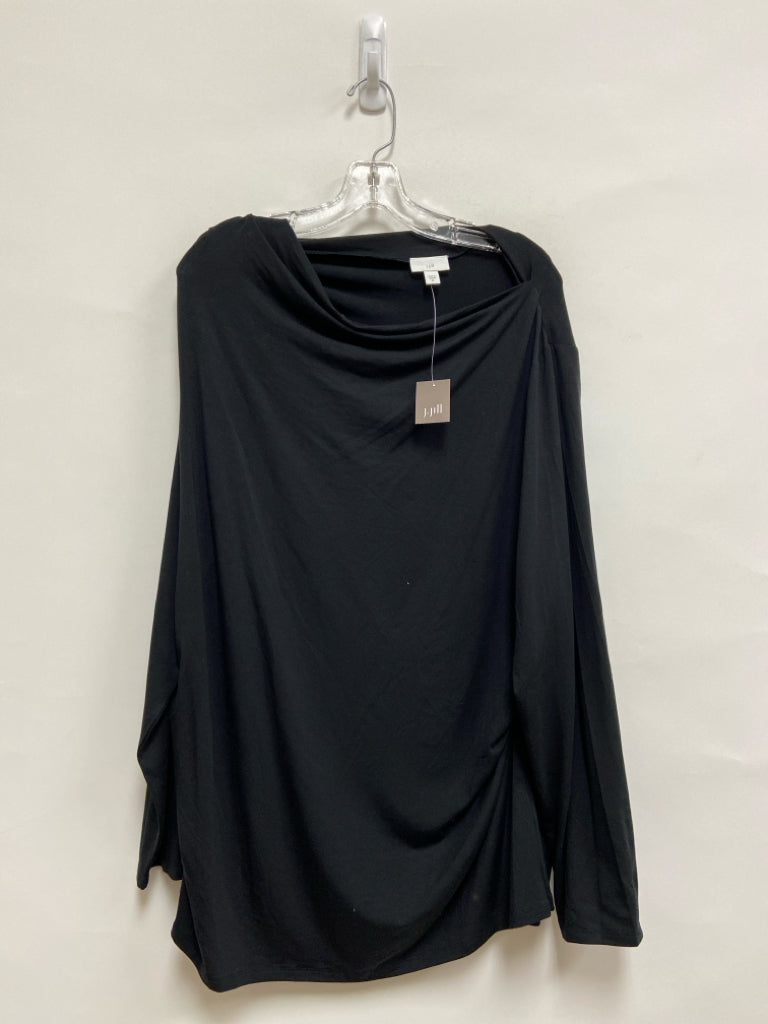 NWT J Jill Size 2X Black Ruched Long Sleeve Plus Size Top