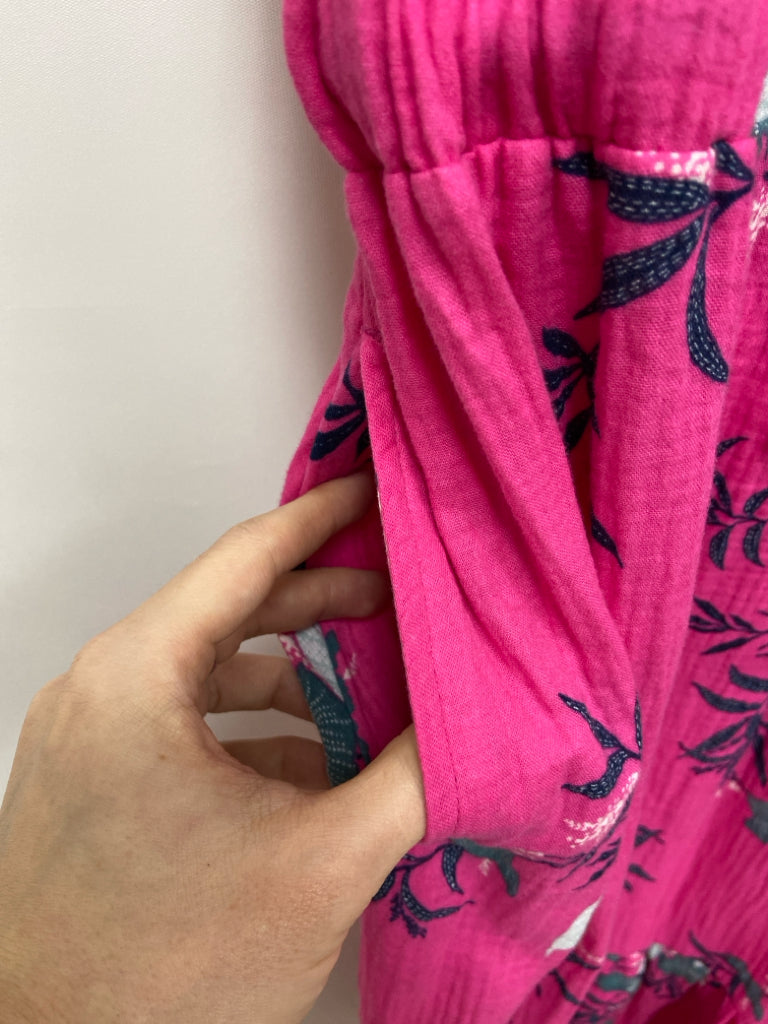 NWT wonderly  SIZE  2X Fuschia Navy Flowers Plus Size Dress