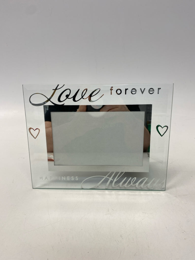 Clear Silver Words Glass Frame