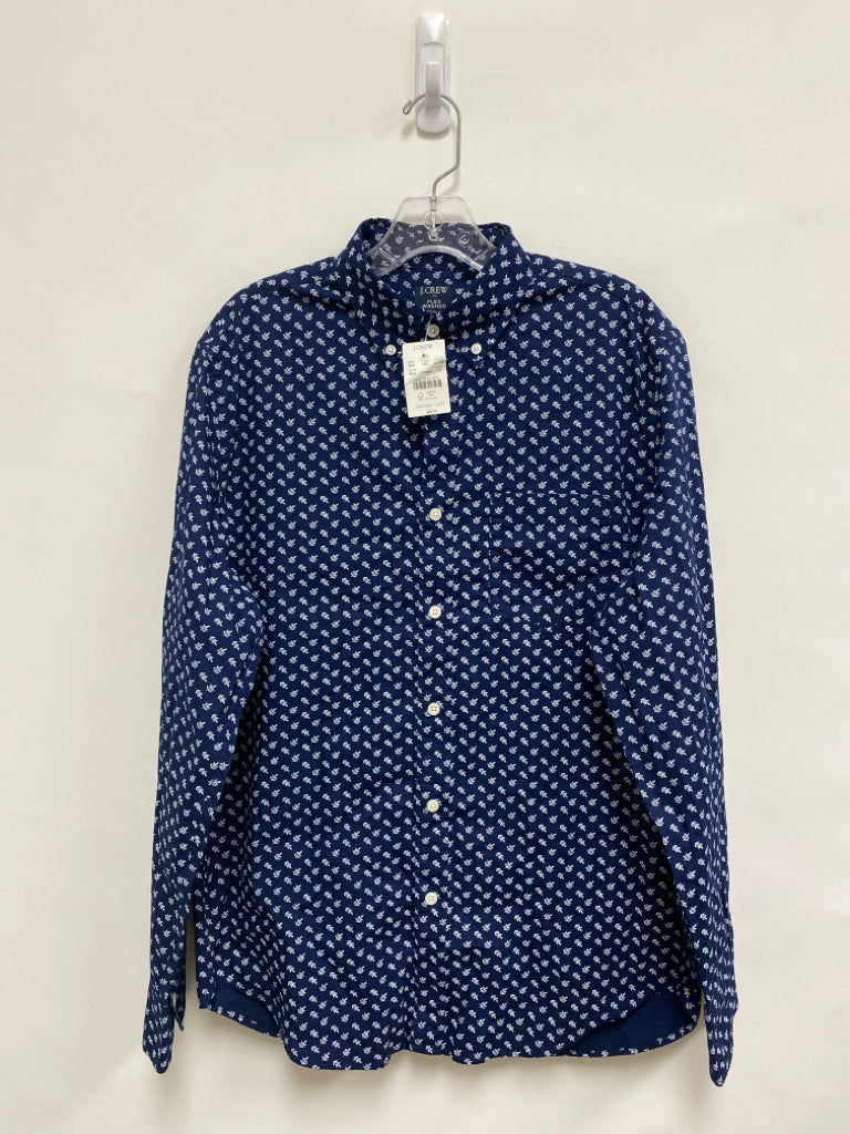NWT J Crew Size M Navy White Twig Button Up Men&