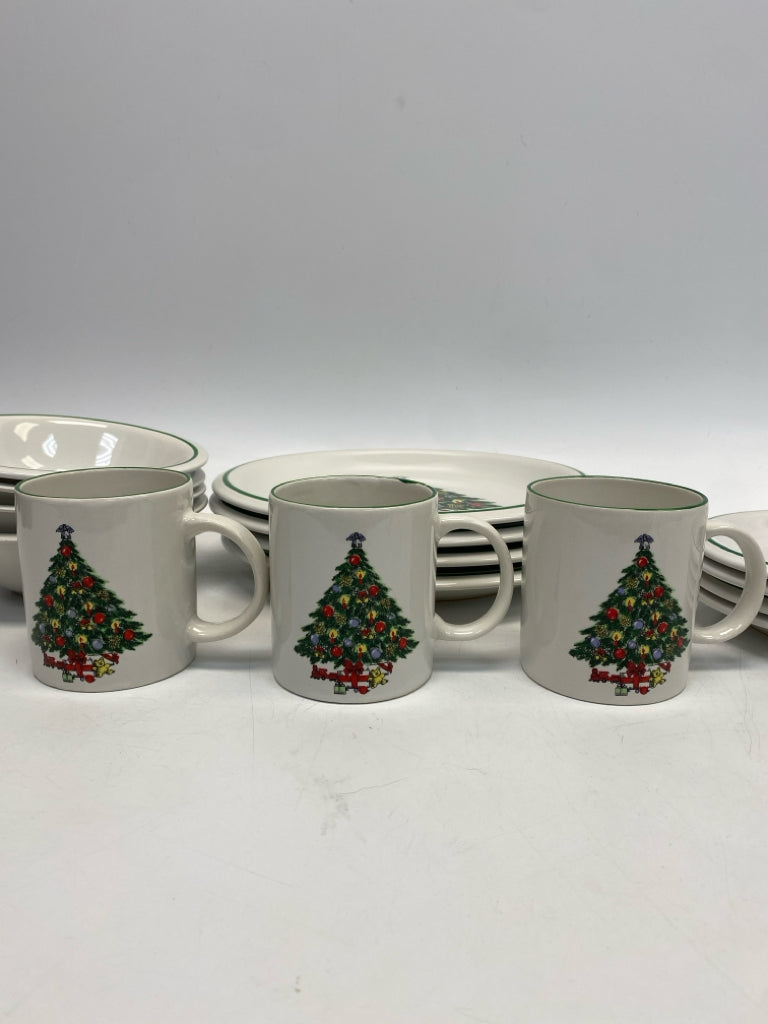 White Green Trees Christmas