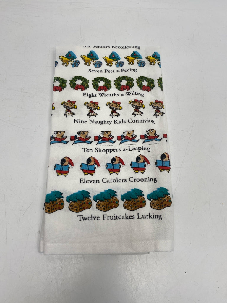 NWT White Multi Color Christmas
