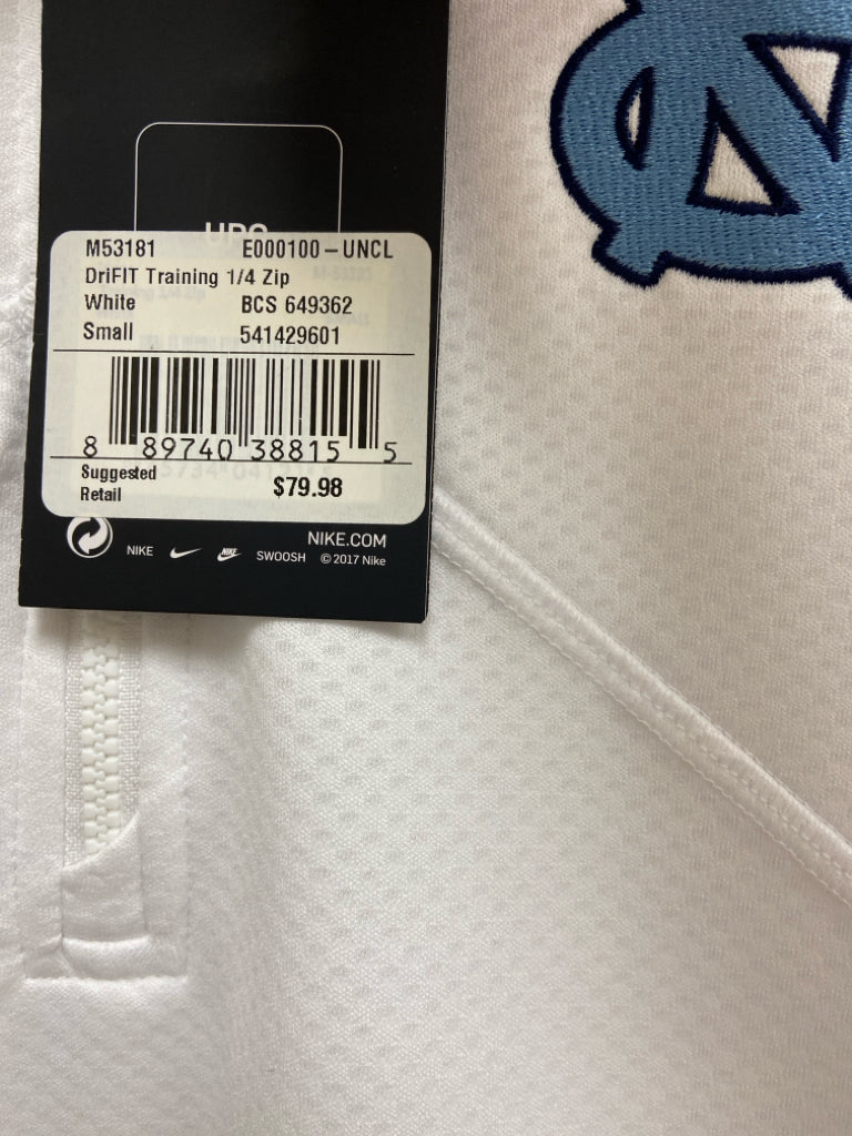 NWT Nike Size S White UNC Quarter Zip Men&