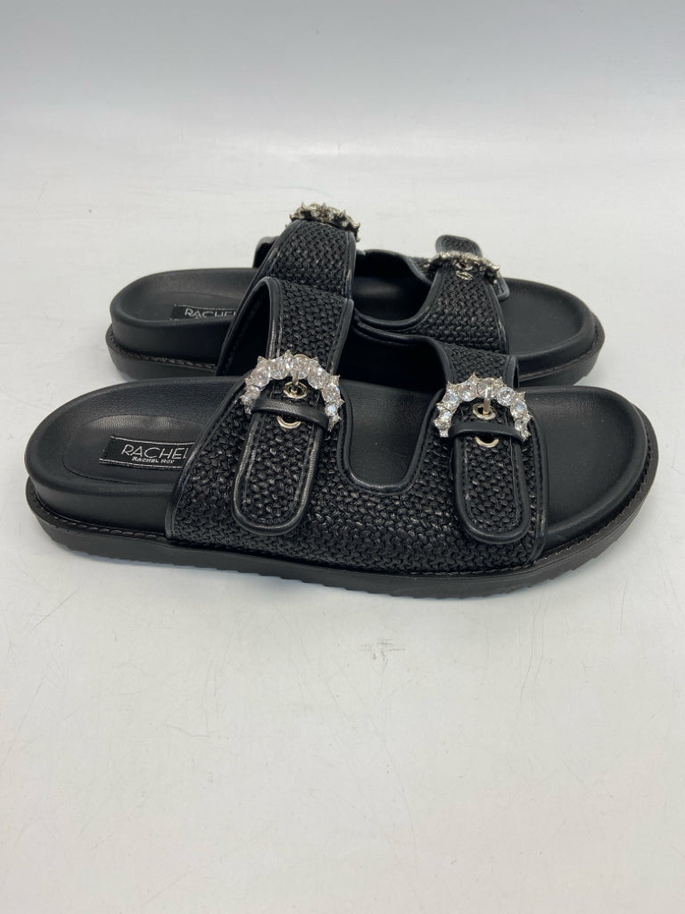 NWOT Rachel Roy  Size 9 Black Woven Raffia Sandals