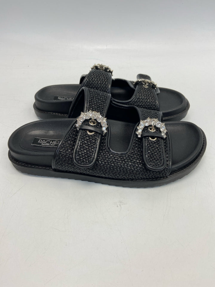NWOT Rachel Roy  Size 9 Black Woven Raffia Sandals