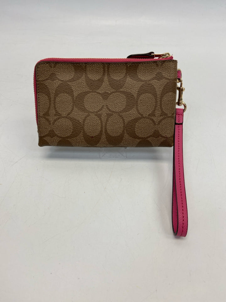 Coach Brown Rose Signature Wristlet