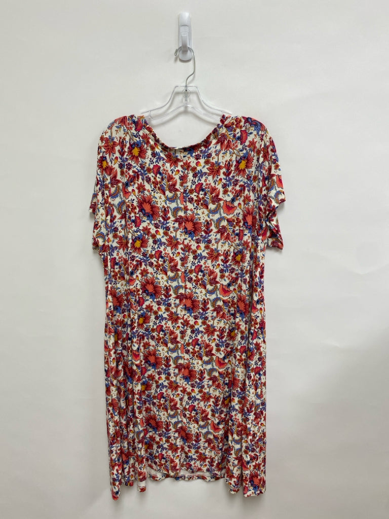 NWT Cynthia Rowley  SIZE  2X Cream Red/Blue Flowers Plus Size Dress