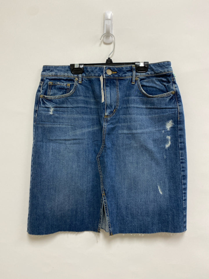 NWT LOFT Size 10 Faded Denim Distressed Ladies Skirt