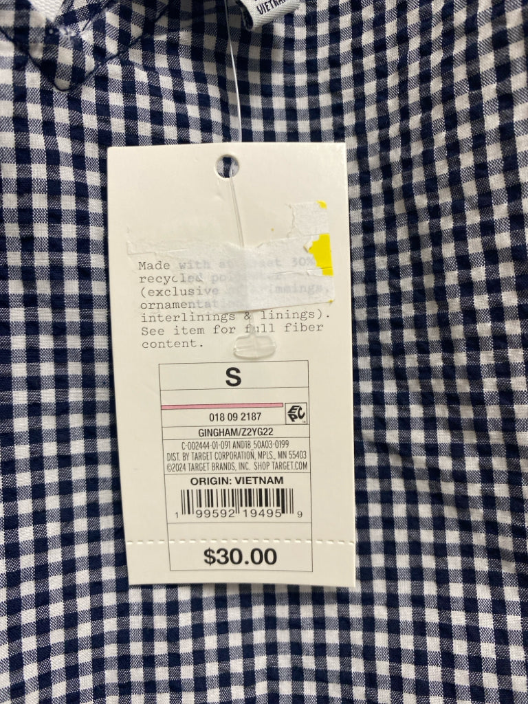 NWT a new day Size S Black Navy Checkered Ladies Dress