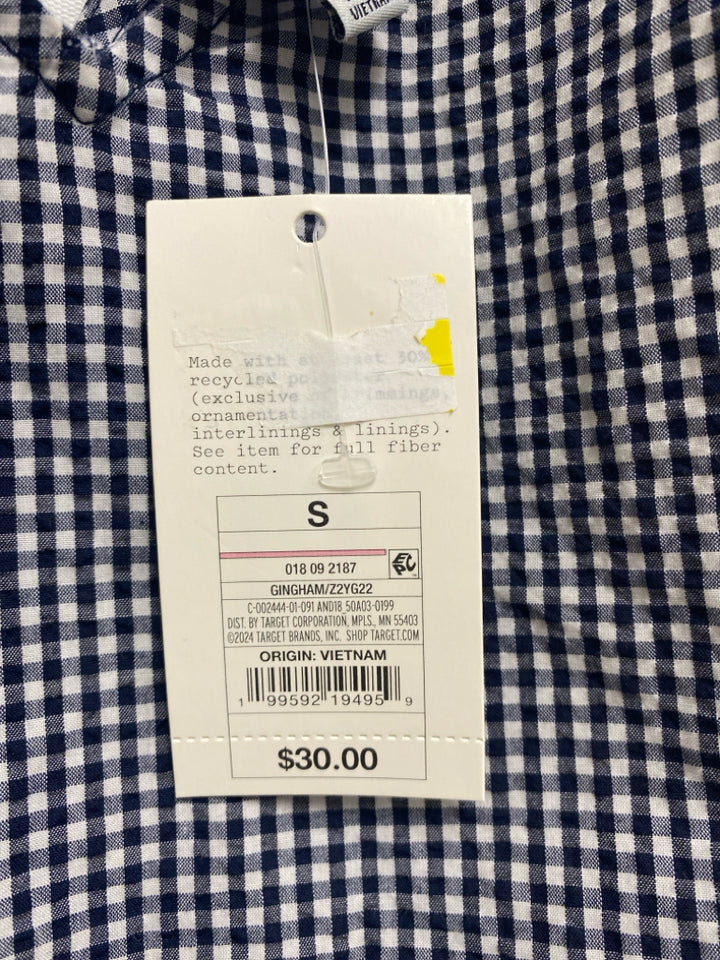 NWT a new day Size S Black Navy Checkered Ladies Dress