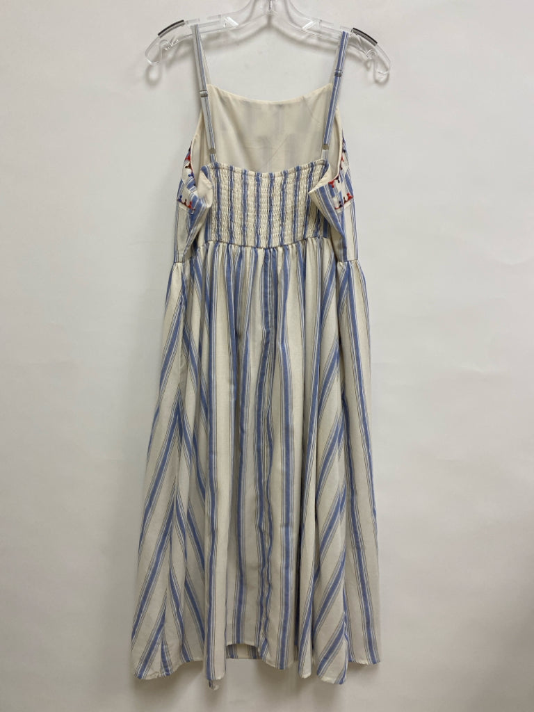 NWT Umgee Size L White/Blue Red/Multi Stripes Sleeveless Ladies Dress