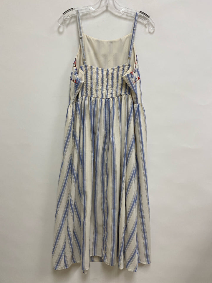 NWT Umgee Size L White/Blue Red/Multi Stripes Sleeveless Ladies Dress