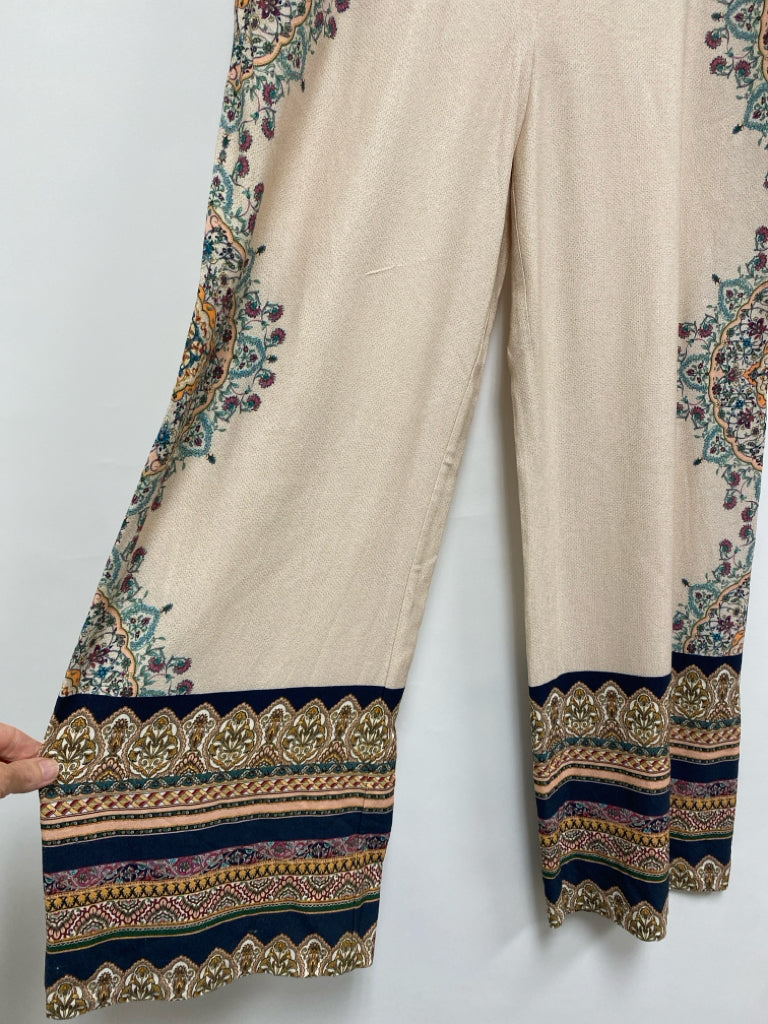 farmrio Size S Beige Blue/Pink Print Ladies Pants