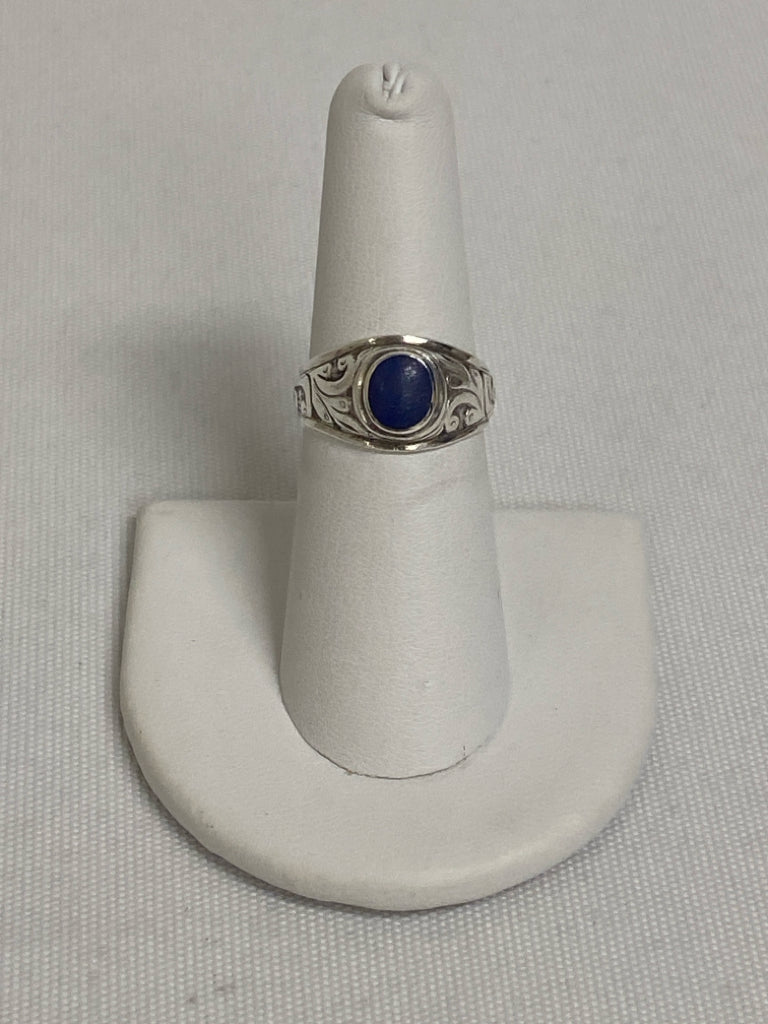 Silver Royal Blue Stones Ring