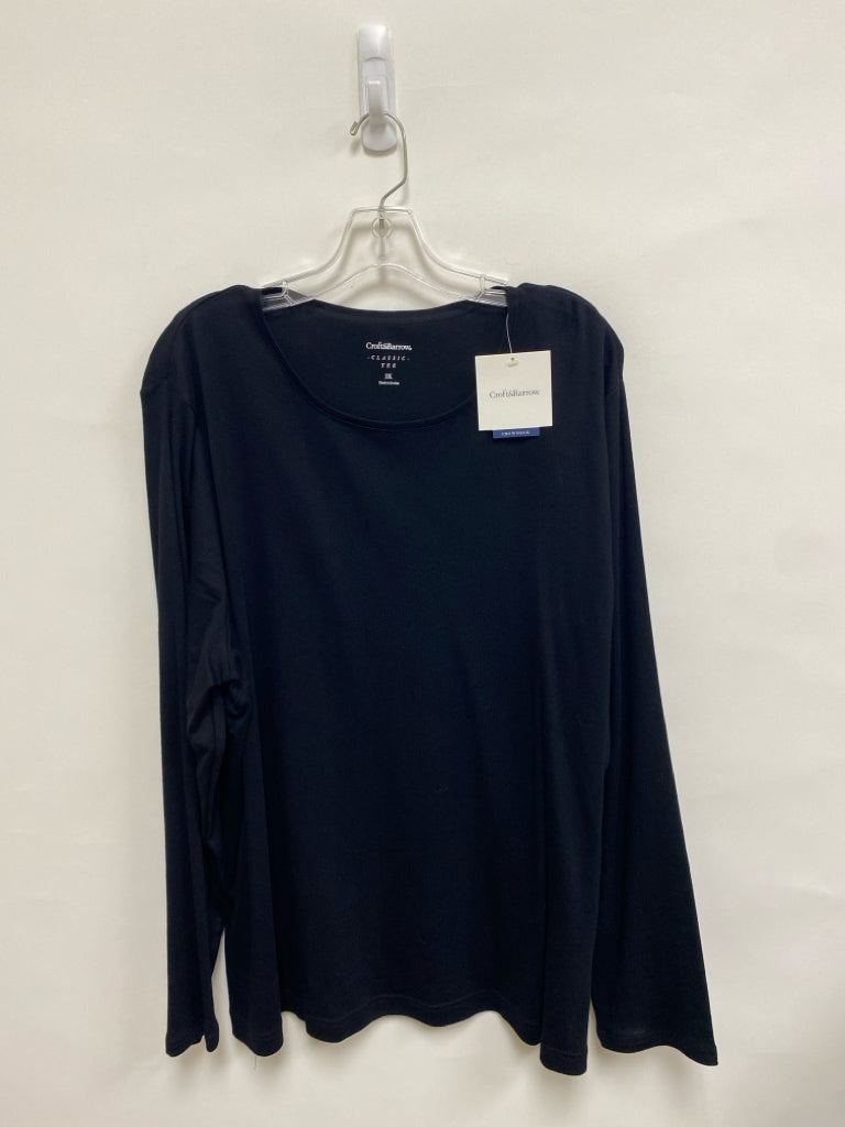 NWT Croft/Barrow Size 3X Black Long Sleeve Tee Plus Size Top