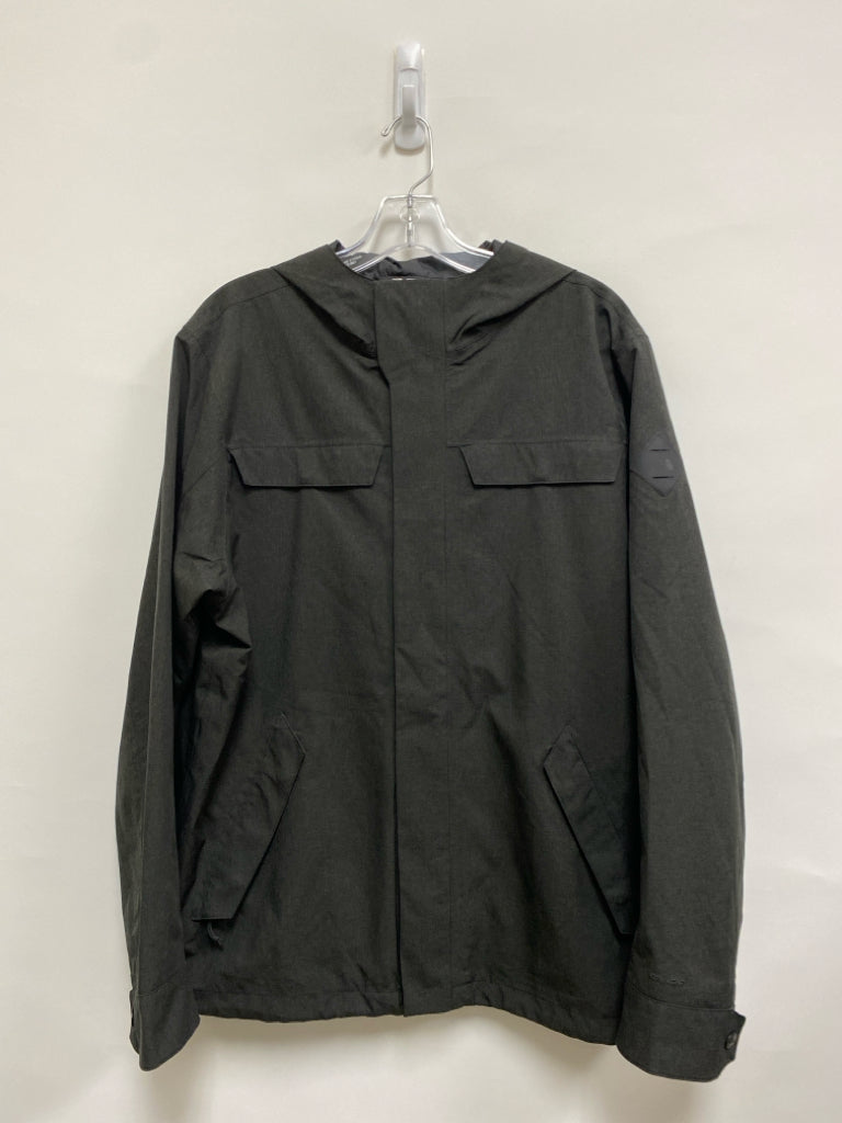 North Face Size M Charcoal Hooded Zip Down Men&