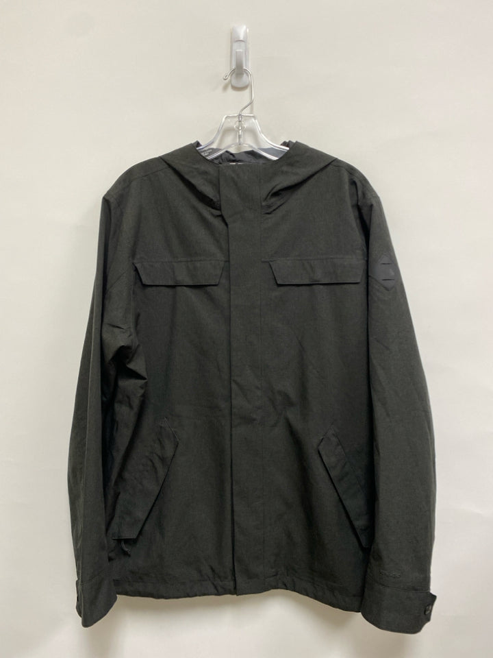 North Face Size M Charcoal Hooded Zip Down Men&