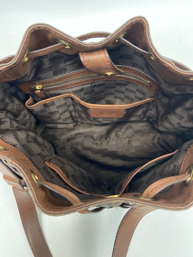 Michael Kors Dark Brown Tan Signature Handbag