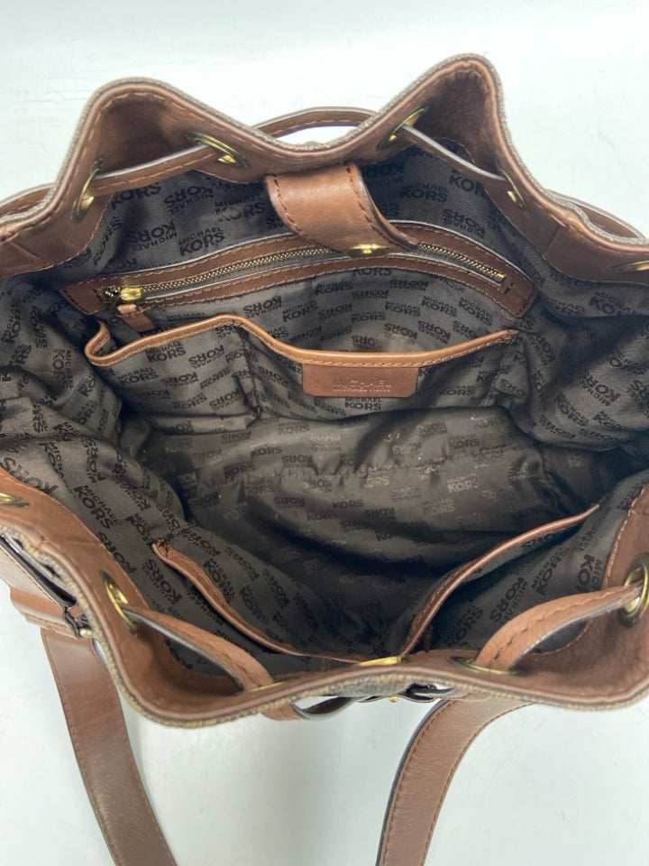 Michael Kors Dark Brown Tan Signature Handbag