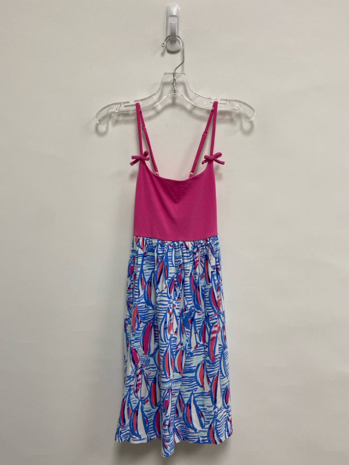 LILLY PULITZER SIZE 8/10 Pink White/Blue Tank Girl&