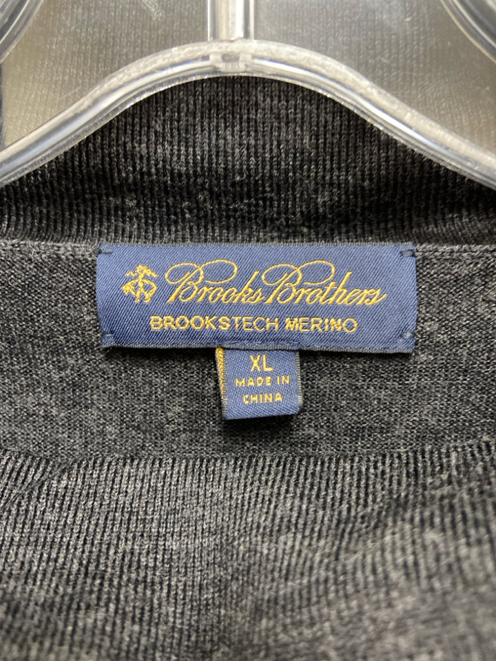 Brooks Brothers Size XL Charcoal Mottled Turtleneck Merino Men&